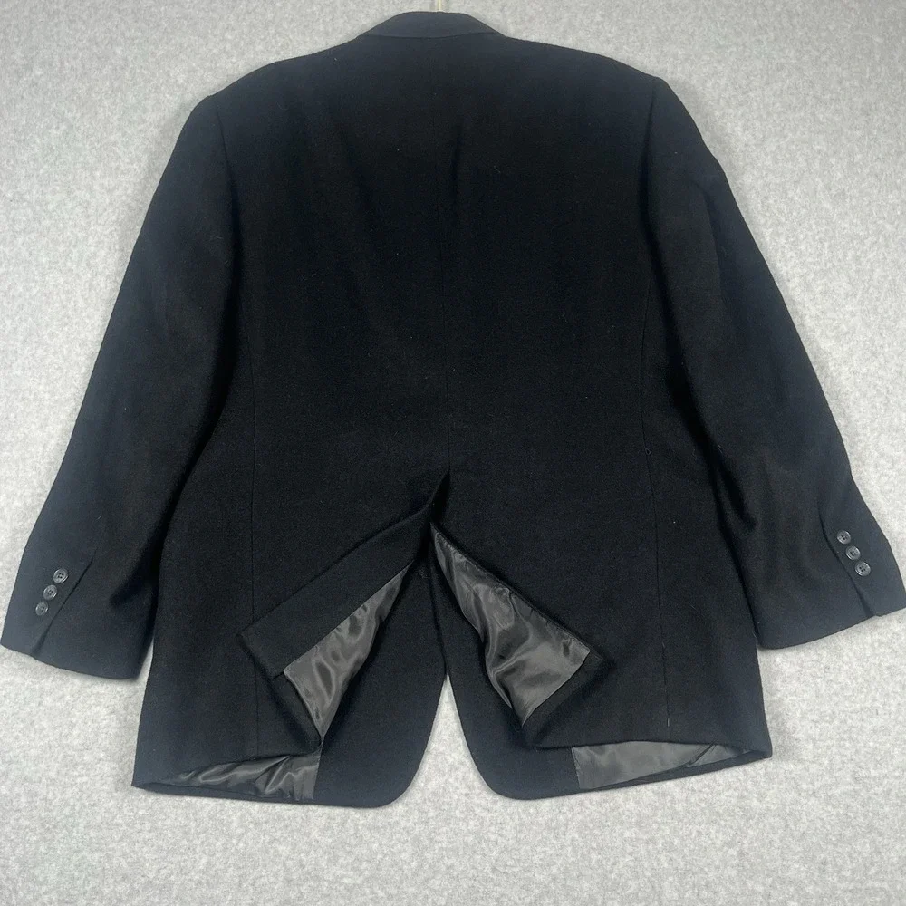 EUC Roundtree & Yorke Blazer Men 44R Black Camel Hair Sport Coat Suit Jacket USA
